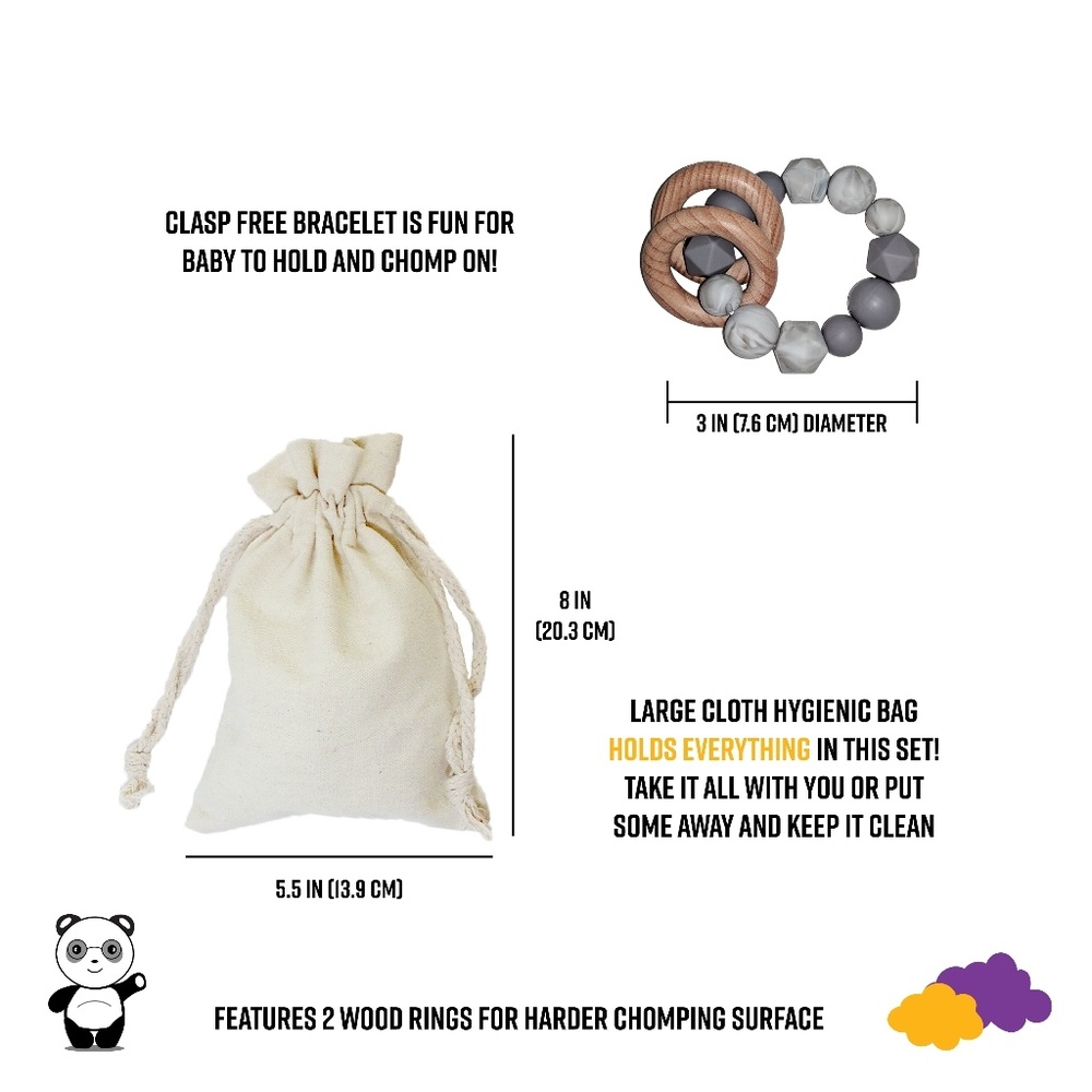 Grey Baby teething set lot bundle mom unisex toys - Picture 8 of 8